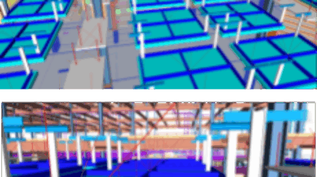 A 3D model of ceilings and walls
