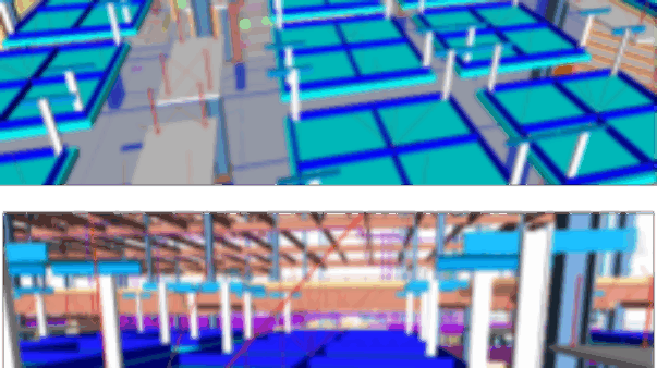 A 3D model of ceilings and walls