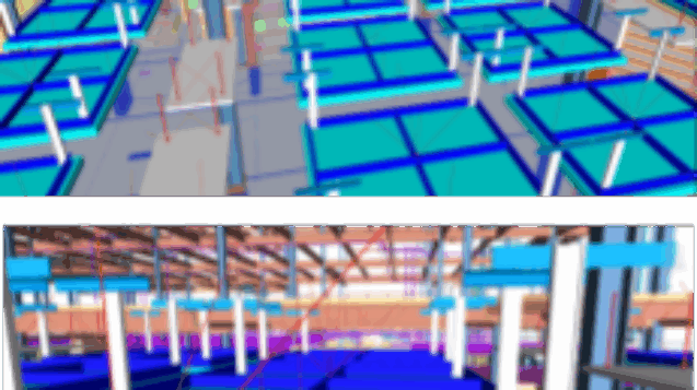 A 3D model of ceilings and walls