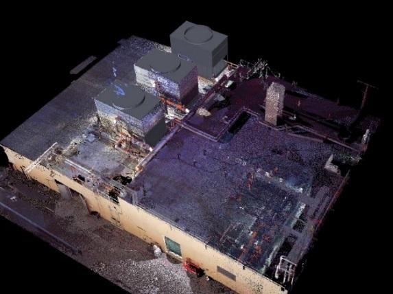A 3D model of a chiller room