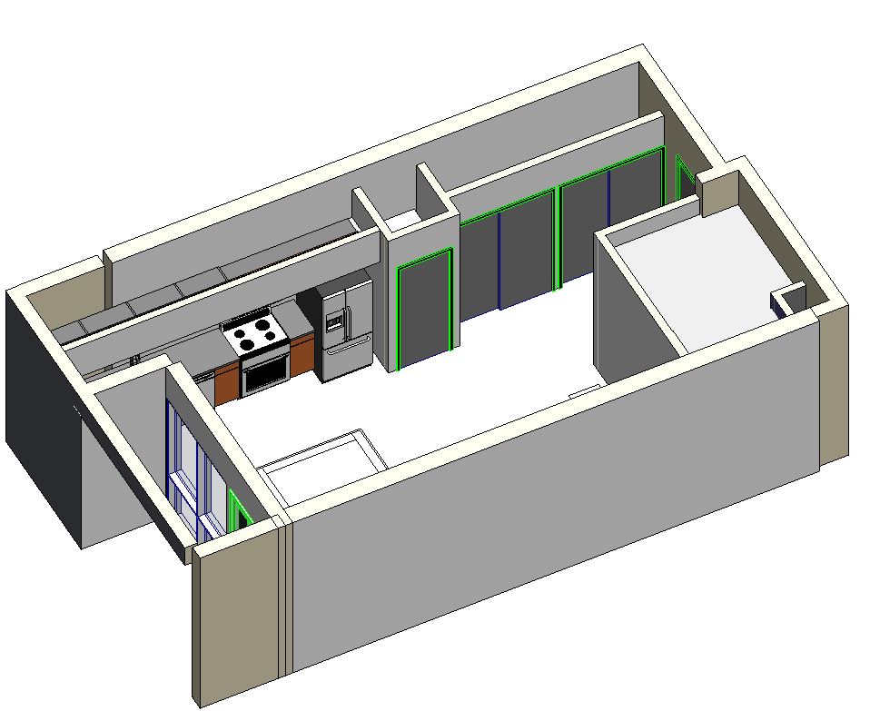 BIM coordination model showing green clashes