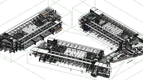 sample of BIM modeling for acoustic ceilings.