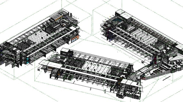 sample of BIM modeling for acoustic ceilings.