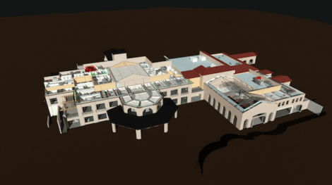 3D rendered model of a retirement community