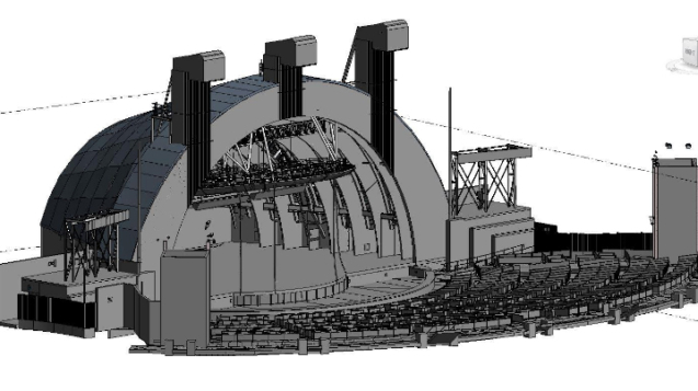 3D laser scan of amphitheater - viewing the BIM model.
