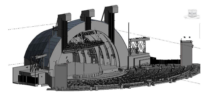 3D laser scan of amphitheater - viewing the BIM model.